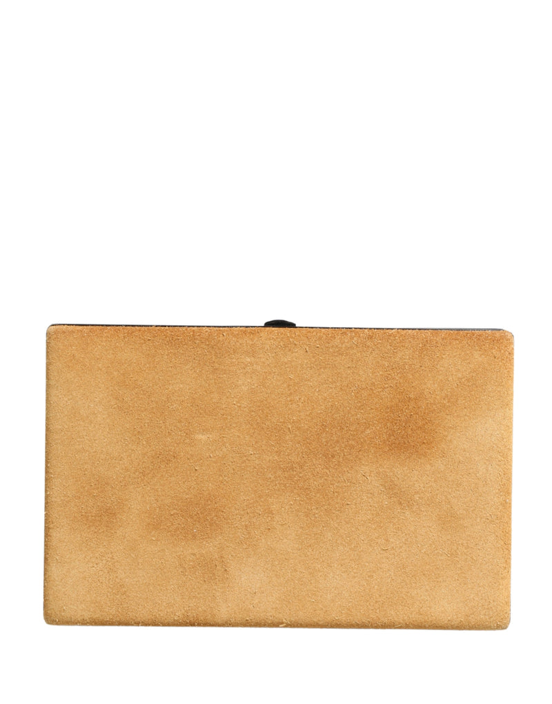 Dolce & Gabbana Beige Velvet Calf Leather Clutch Evening Bag
