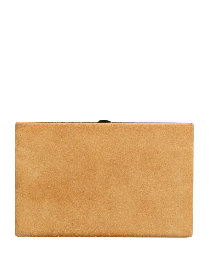 Dolce & Gabbana Beige Velvet Calf Leather Clutch Evening Bag