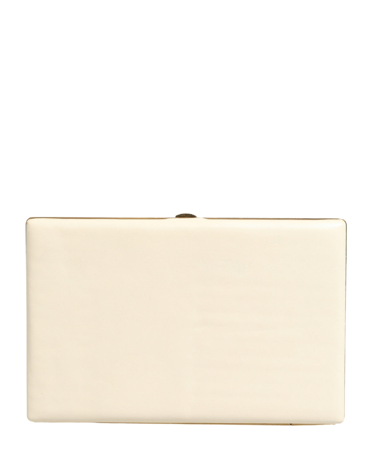 Dolce & Gabbana White Lambskin Leather Clutch Evening Purse
