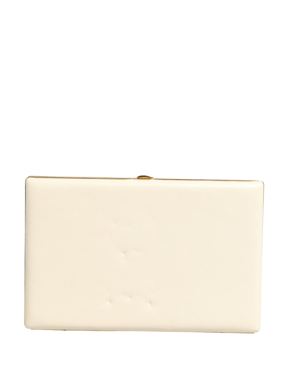 Dolce & Gabbana White Lambskin Leather Clutch Evening Purse