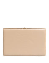 Dolce & Gabbana Beige Lambskin Leather Clutch Evening Purse
