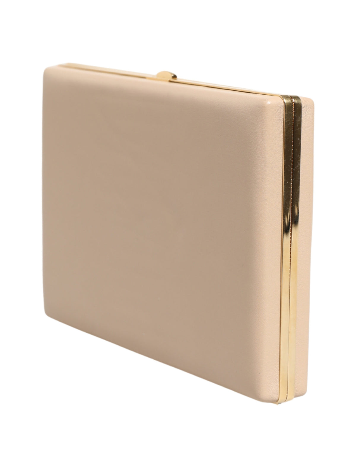 Dolce & Gabbana Beige Lambskin Leather Clutch Evening Purse