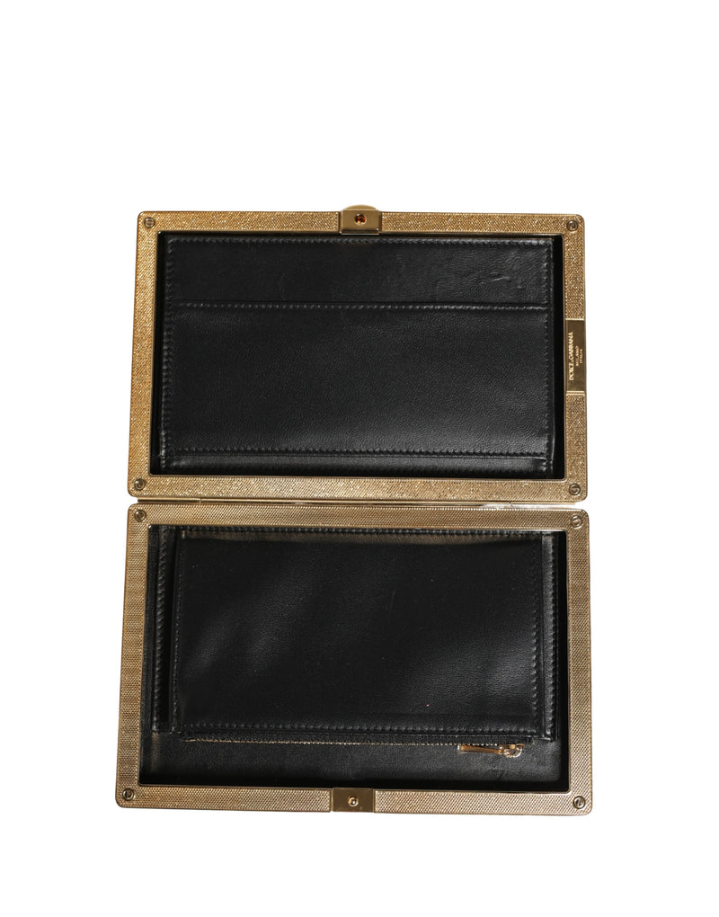 Dolce & Gabbana Beige Lambskin Leather Clutch Evening Purse