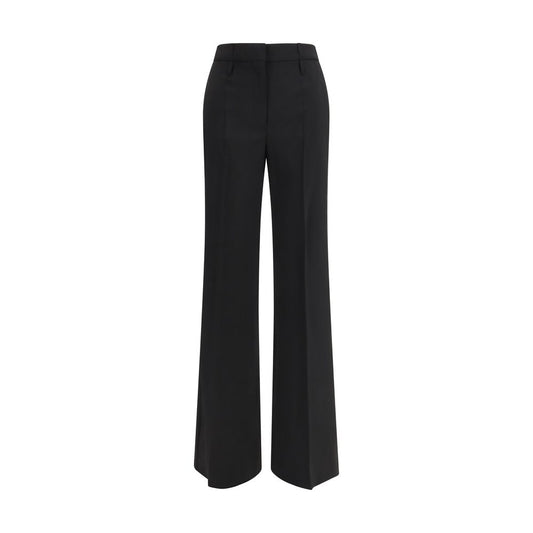 Max Mara Black Fleece Wool Flared Pants