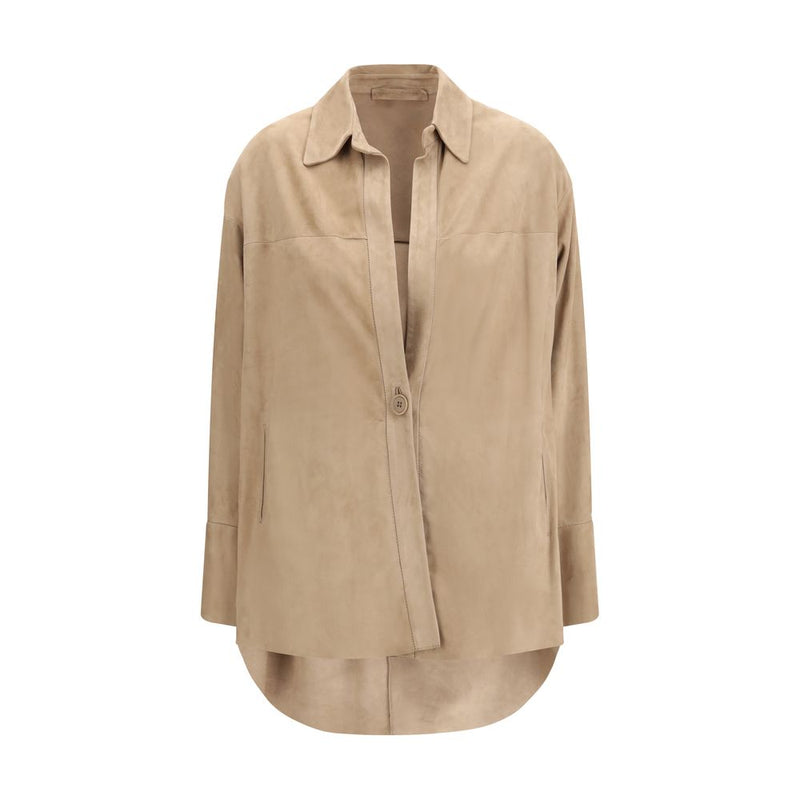 Salvatore Santoro Beige Lamb Ovis Aries Shirt - Oversized Fit