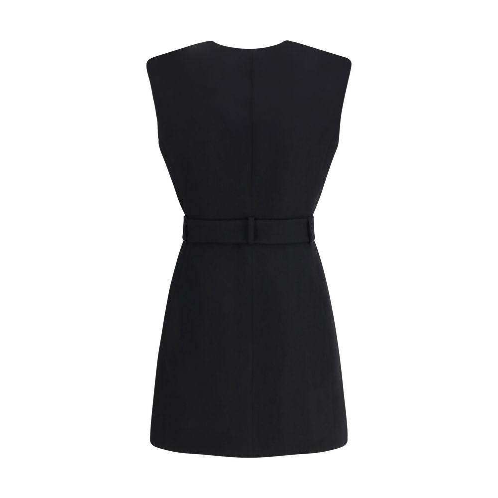 Balmain Black Fleece Wool Casual Dress