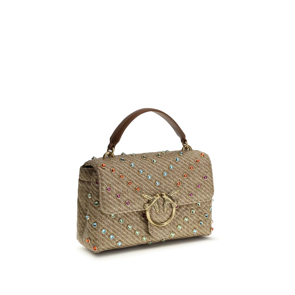 PINKO Beige Raffia Handbag