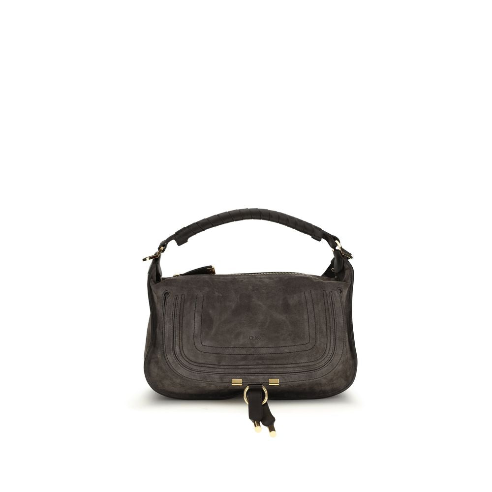 Chloé Brown Calf Leather Marcie Shoulder Bag
