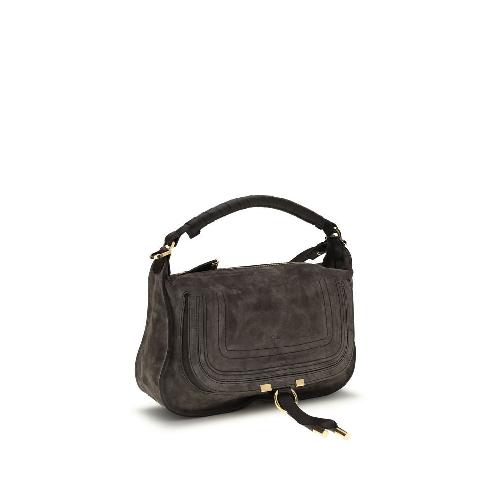 Chloé Brown Calf Leather Marcie Shoulder Bag