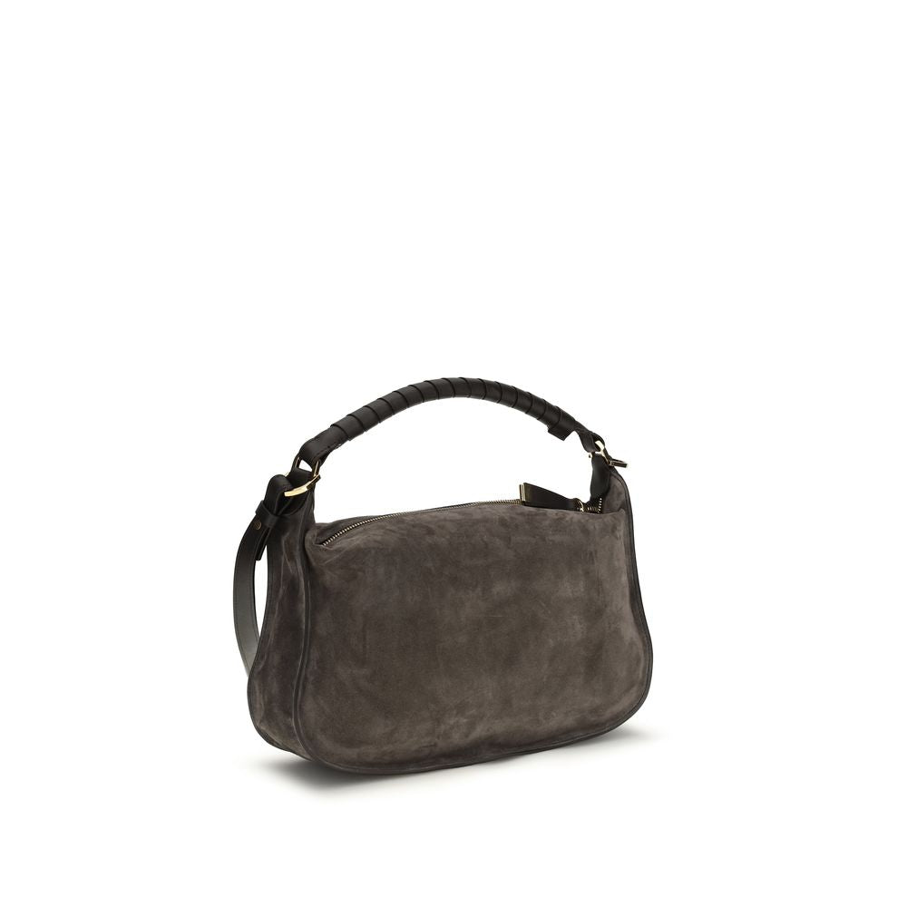 Chloé Brown Calf Leather Marcie Shoulder Bag
