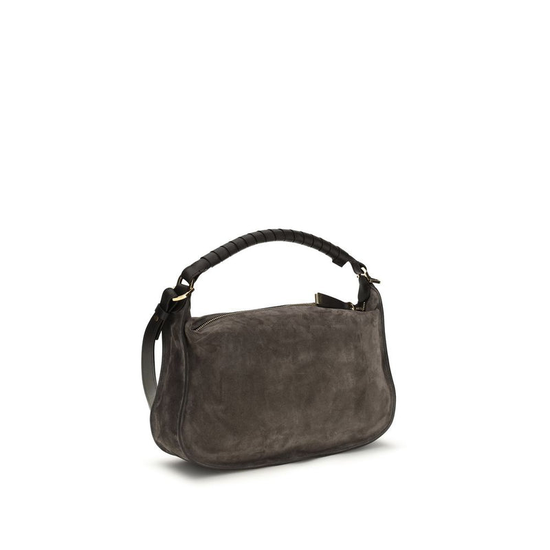 Chloé Brown Calf Leather Marcie Shoulder Bag