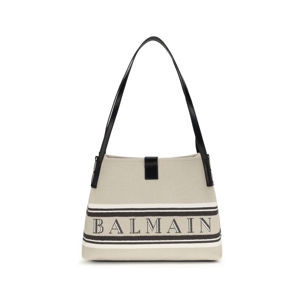 Balmain Beige Cotton Shoulder Bag - Élégant et Pratique