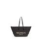 Balmain Black Raffia Shoulder Bag