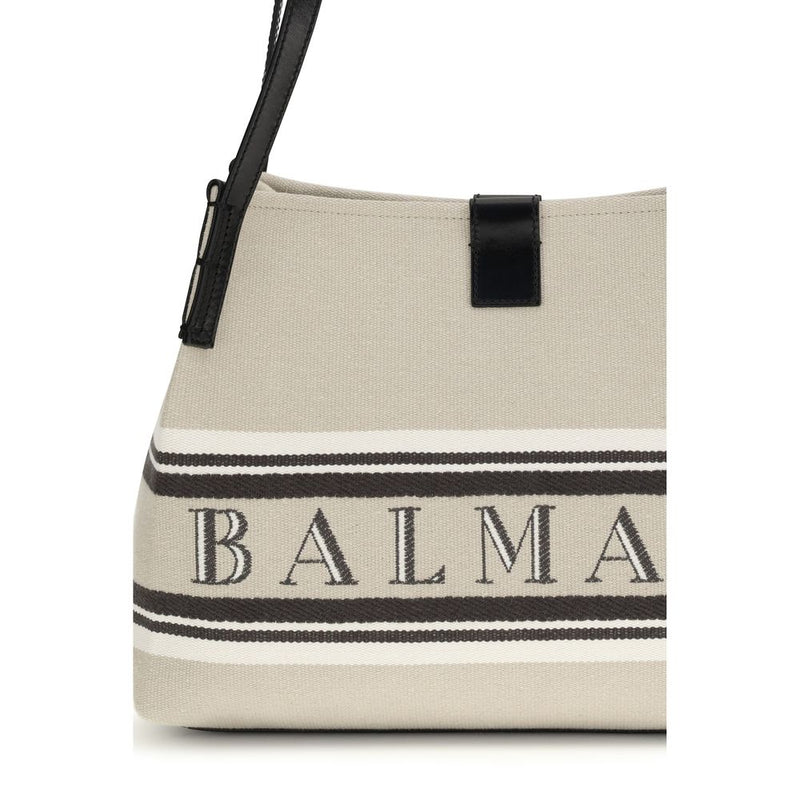Balmain Beige Cotton Shoulder Bag - Élégant et Pratique
