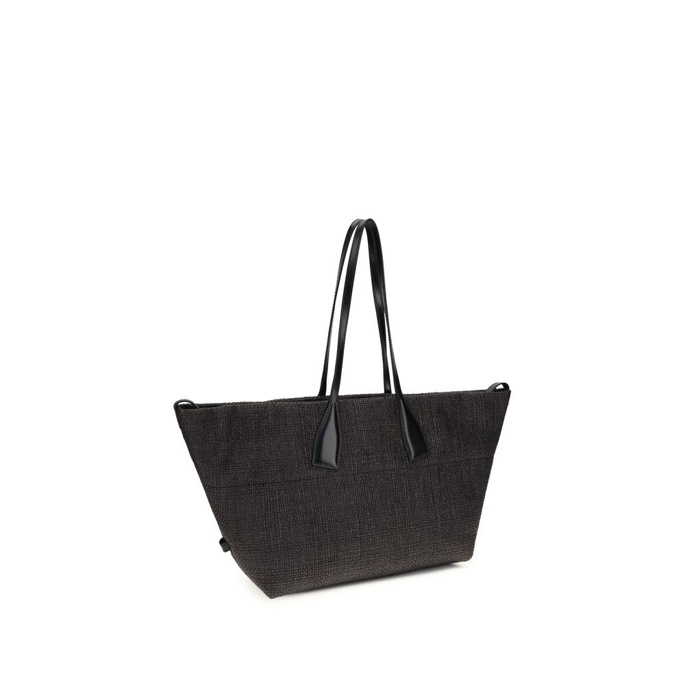 Sac à épaule Balmain Black Raffia Track