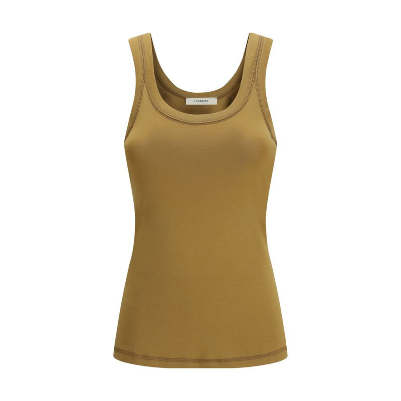 Lemaire Brown Cotton Top - Stylish Ribbed Design for Women