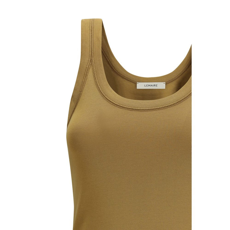 Lemaire Brown Cotton Top - Stylish Ribbed Design for Women