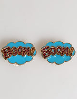 Dolce & Gabbana Gold Brass BOOM Cartoon Crystal Clip-On Earrings