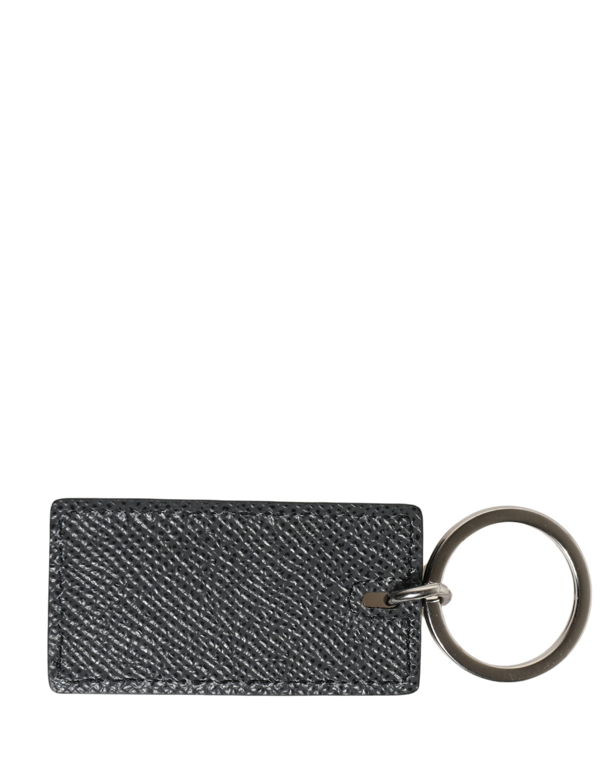 Dolce & Gabbana Black Calf Leather D&G Logo Keychain