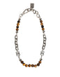 Dolce & Gabbana Silver Tone Brass Chain Beaded Gem DG Logo Bracelet