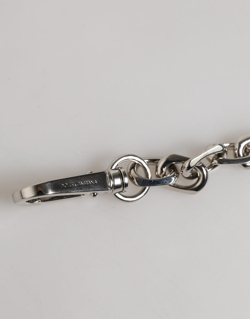 Bracelet Chaîne en Métal Argenté avec Perles Grises - Dolce & Gabbana