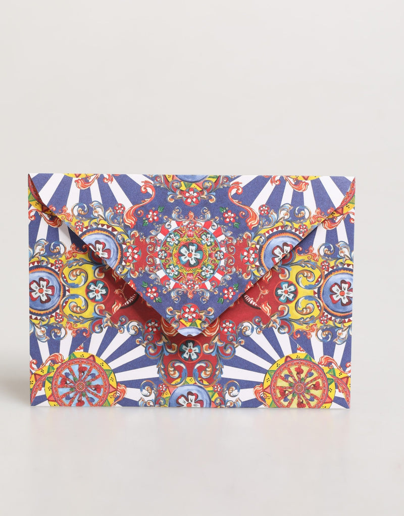 Dolce & Gabbana Multicolor Carretto Siciliano Envelope Postcard Holder
