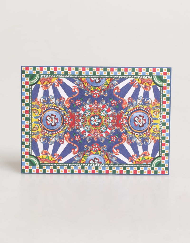 Dolce & Gabbana Multicolor Carretto Siciliano Envelope Postcard Holder