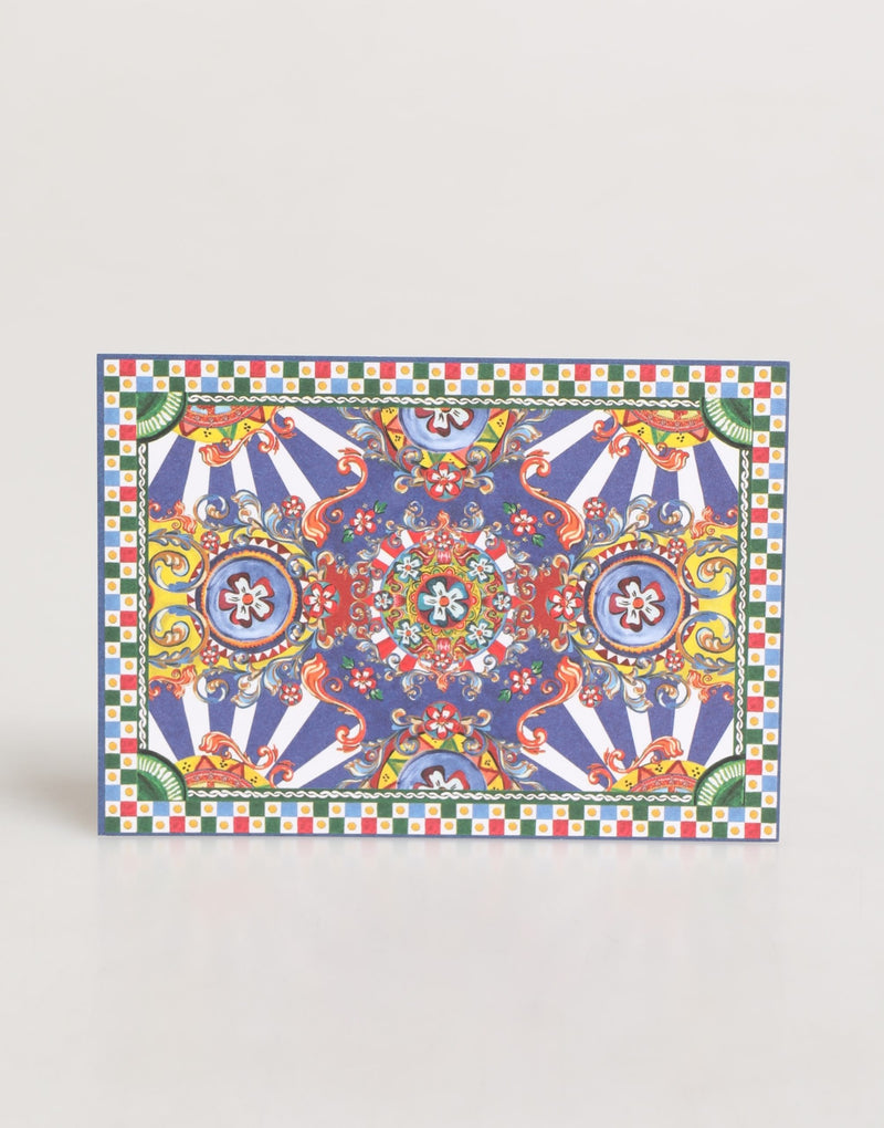 Dolce & Gabbana Multicolor Carretto Siciliano Envelope Postcard Holder