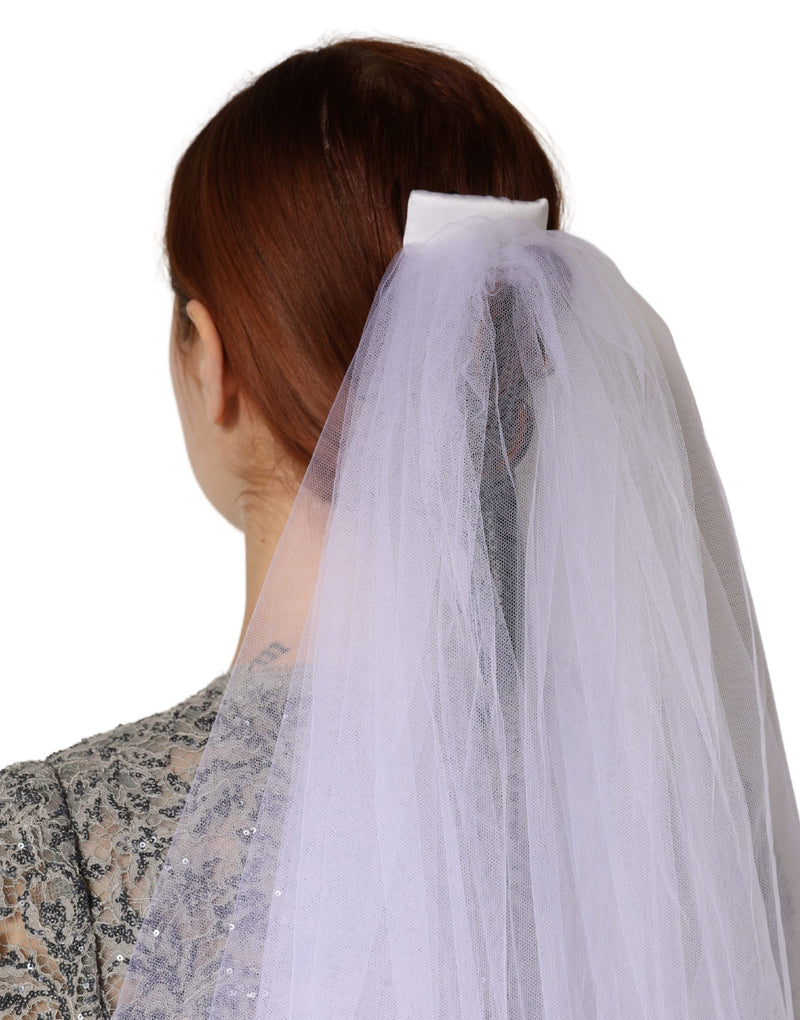 Dolce & Gabbana White Floral Lace Cathedral Veil - 3M Long