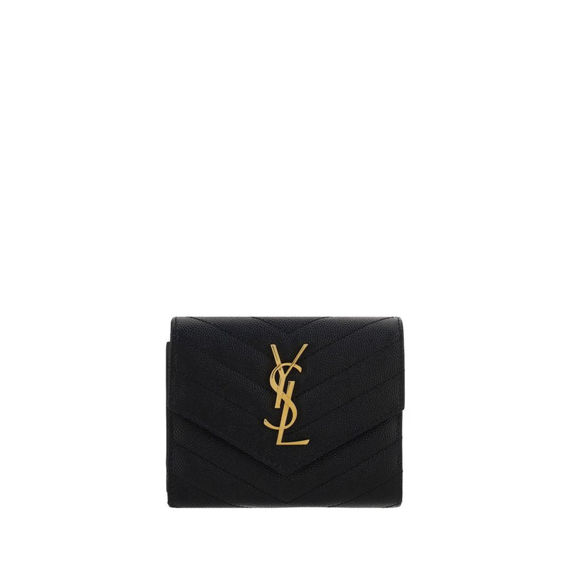 Portefeuille Bos Taurus en cuir de veau noir Saint Laurent