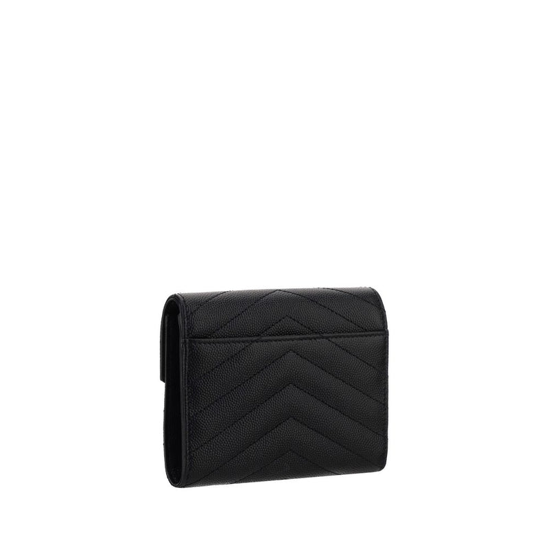 Portefeuille Bos Taurus en cuir de veau noir Saint Laurent