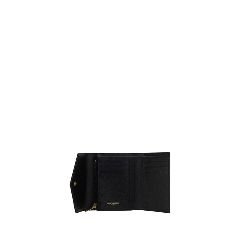 Portefeuille Bos Taurus en cuir de veau noir Saint Laurent