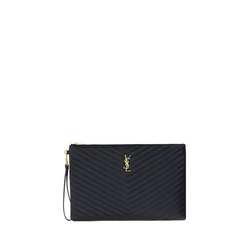 Portefeuille Bos Taurus en cuir de veau noir Saint Laurent