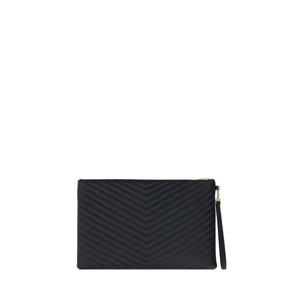 Portefeuille Bos Taurus en cuir de veau noir Saint Laurent