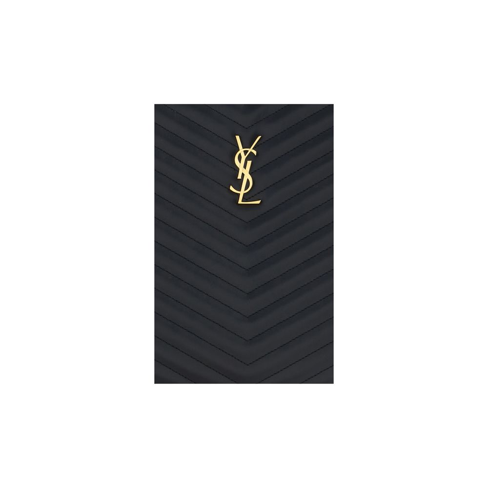 Portefeuille Bos Taurus en cuir de veau noir Saint Laurent