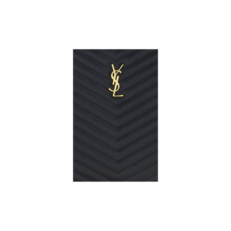 Portefeuille Bos Taurus en cuir de veau noir Saint Laurent