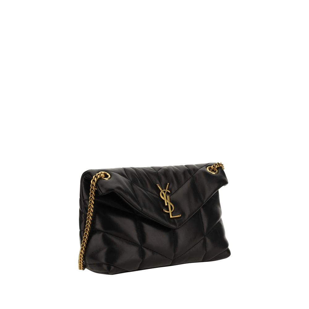 Saint Laurent Black Lambskin LouLou Shoulder Bag