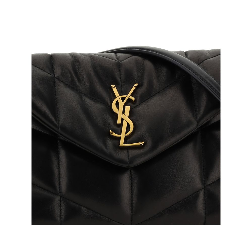 Saint Laurent Black Lambskin LouLou Shoulder Bag