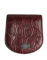 Étui à préservatifs Dolce &amp; Gabbana bordeaux en cuir exotique, format portefeuille