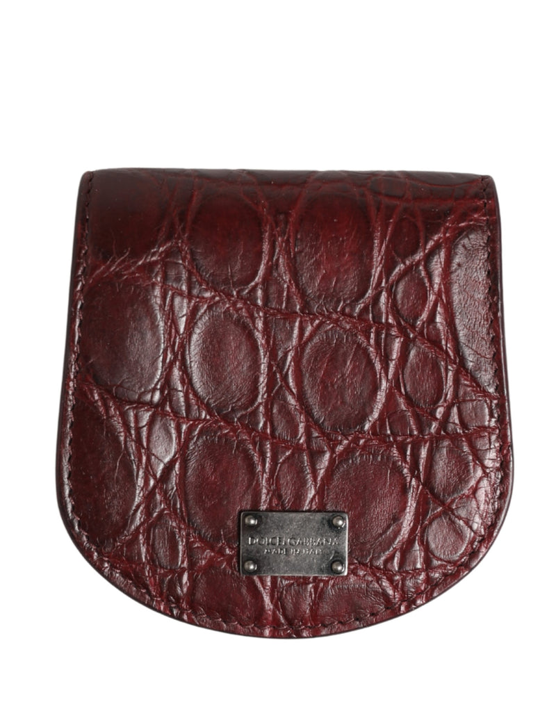 Dolce & Gabbana Bordeauxrode Exotische Huid Condoomhoes Houder Zakportemonnee