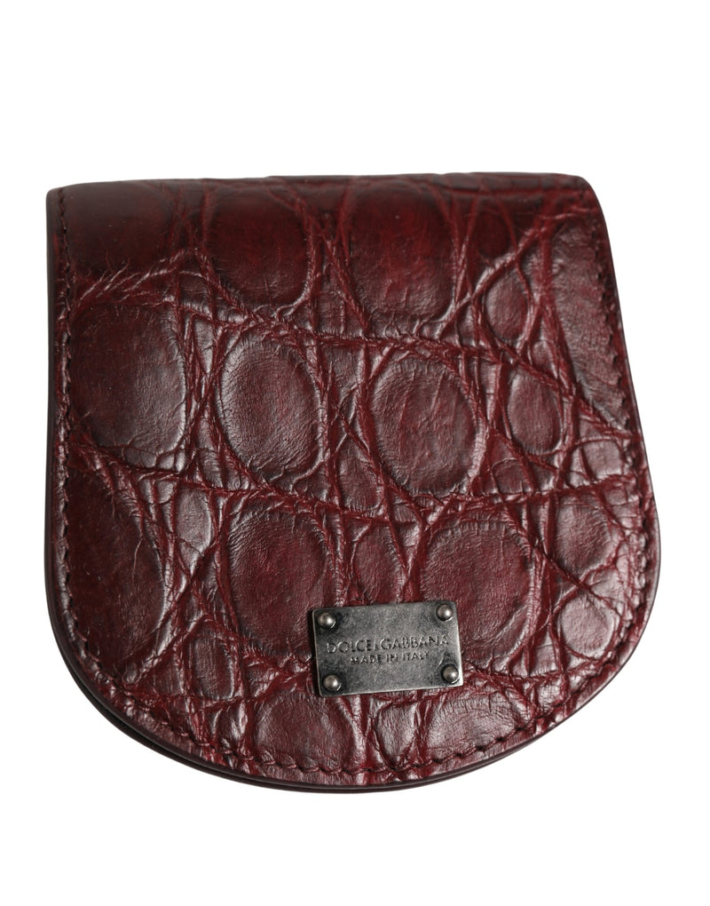 Dolce & Gabbana Bordeauxrode Exotische Huid Condoomhoes Houder Zakportemonnee