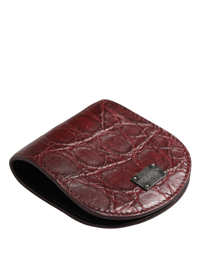 Dolce & Gabbana Bordeauxrode Exotische Huid Condoomhoes Houder Zakportemonnee