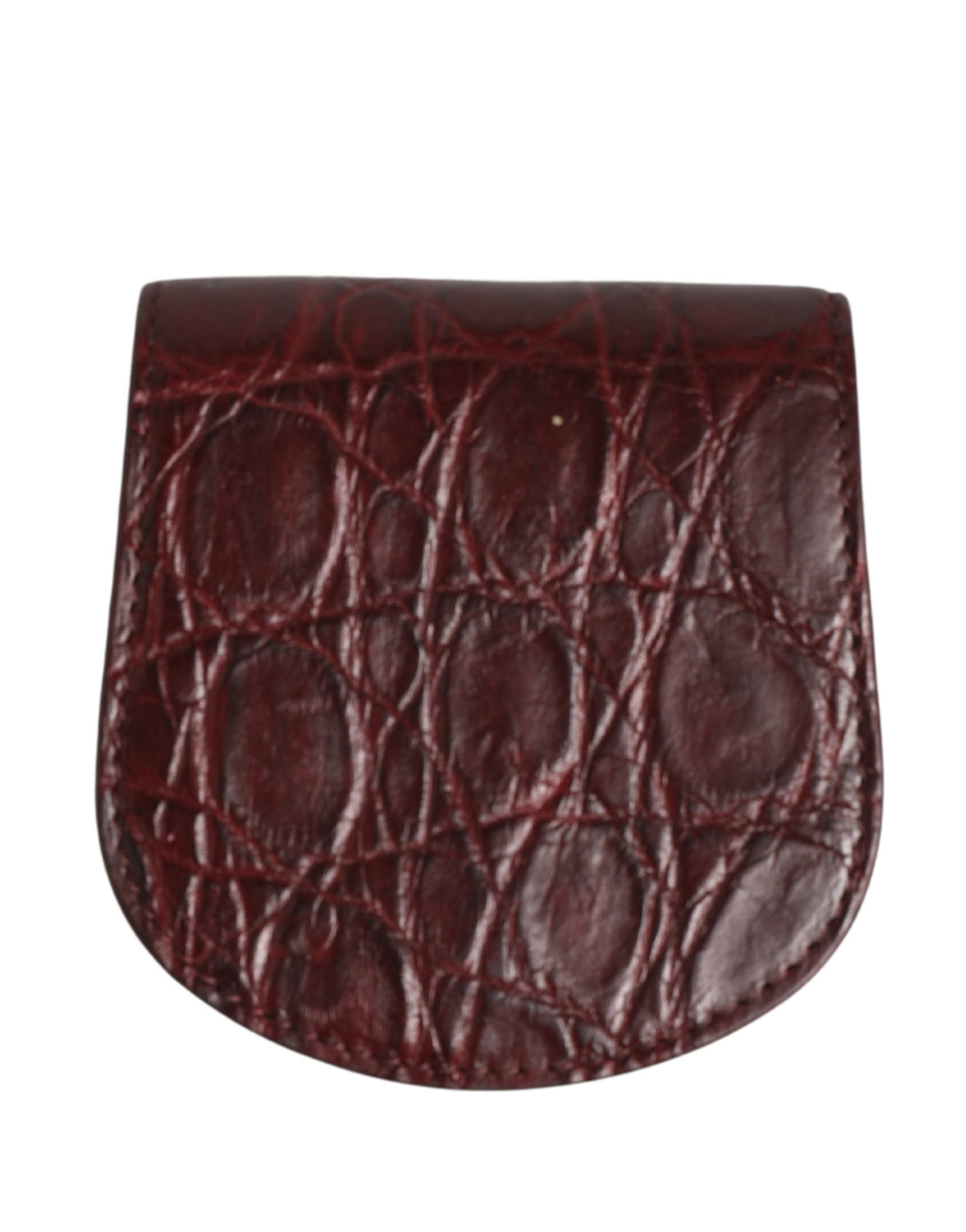 Étui à préservatifs Dolce &amp; Gabbana bordeaux en cuir exotique, format portefeuille