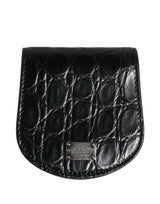 Étui à préservatifs Dolce &amp; Gabbana en cuir noir exotique, format portefeuille