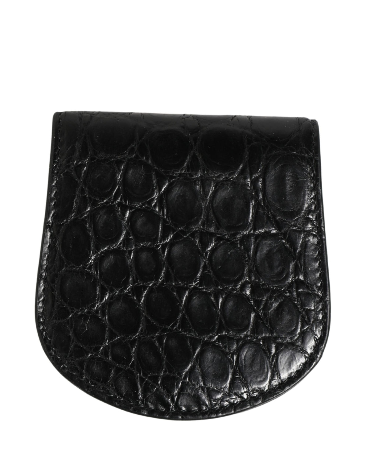 Étui à préservatifs Dolce &amp; Gabbana en cuir noir exotique, format portefeuille