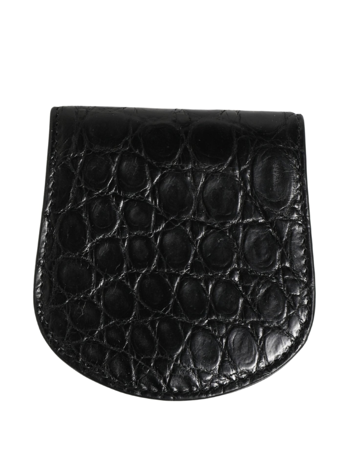Étui à préservatifs Dolce &amp; Gabbana en cuir noir exotique, format portefeuille