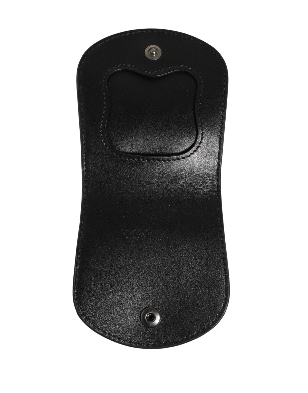Étui à préservatifs Dolce &amp; Gabbana en cuir noir exotique, format portefeuille