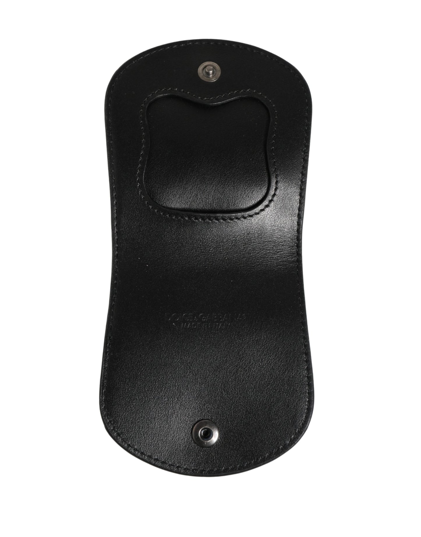 Étui à préservatifs Dolce &amp; Gabbana en cuir noir exotique, format portefeuille