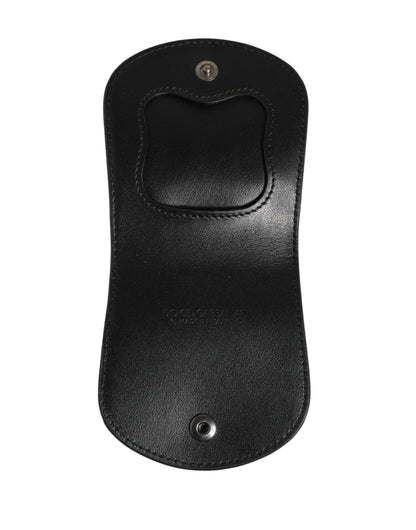 Étui à préservatifs Dolce &amp; Gabbana en cuir noir exotique, format portefeuille