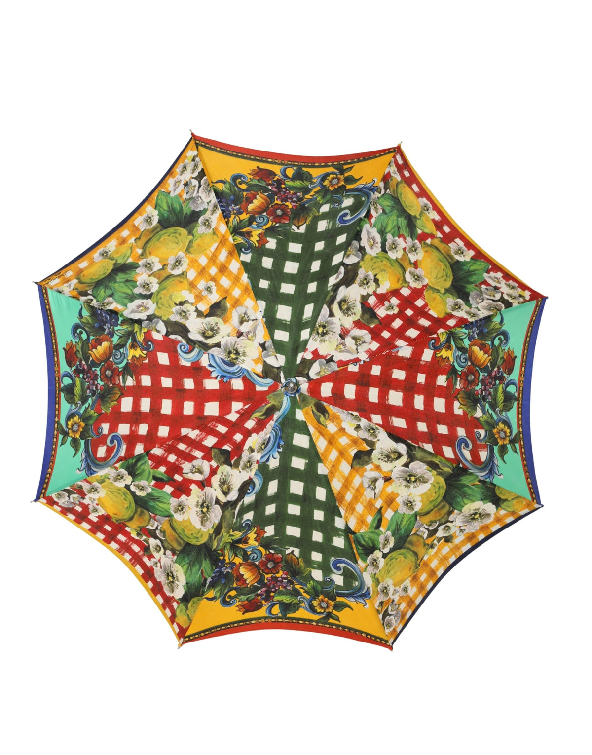 Dolce & Gabbana Multicolor Carretto Siciliano Print Umbrella